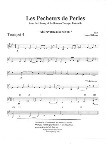 Trumpet Music With Finger Chart